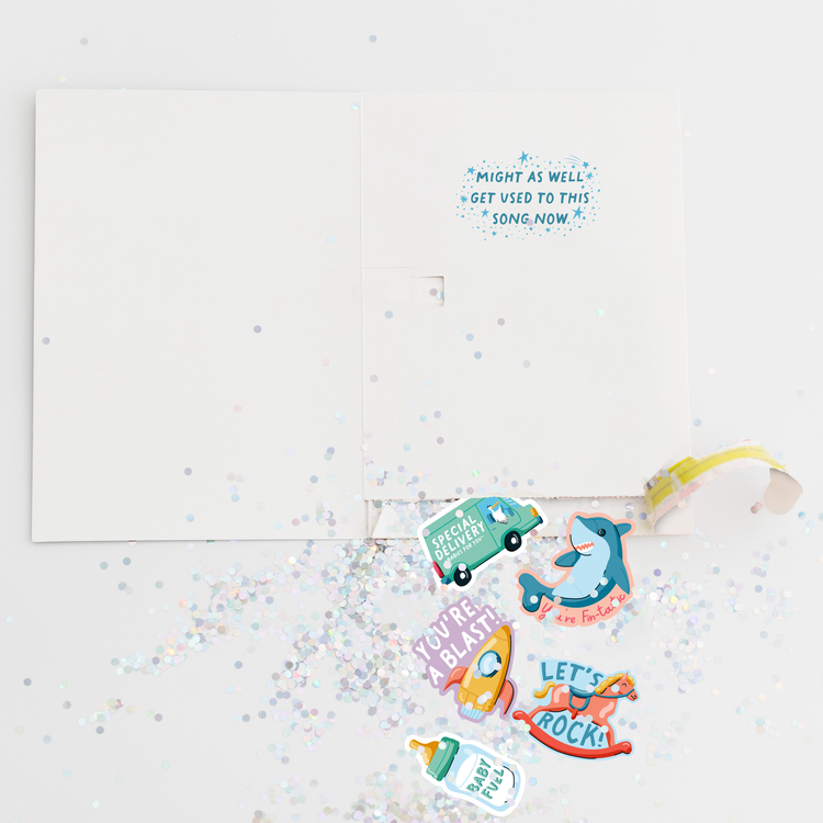 Endless Baby Shower Card with Glitter