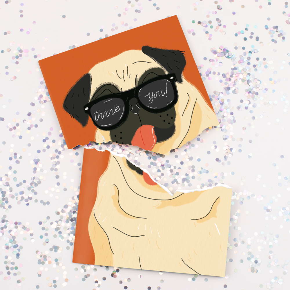 Endless Never Gonna Give You Up Thank You Card With Glitter